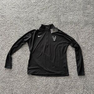 Nike Black Dri-FIT Quarter Zip with Milwaukee Bucks Logo